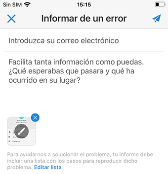 Informar de un error