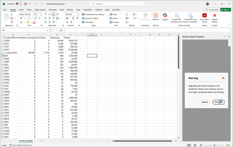 advertencia de actualización