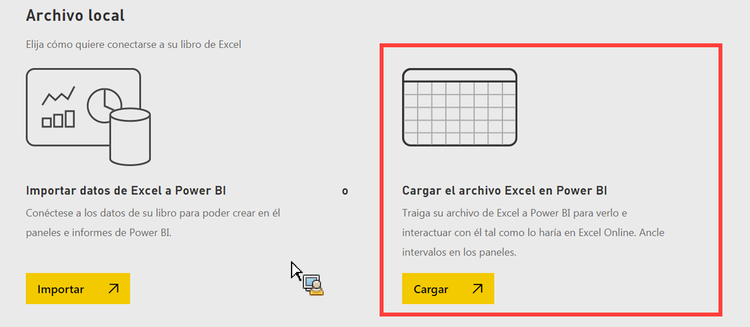 Haga clic en Cargar para cargar su archivo Excel.