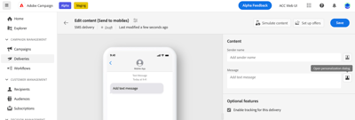 Personalización del contenido en Campaign