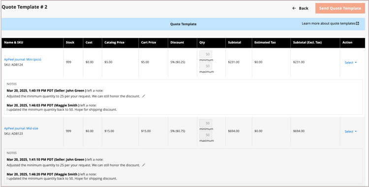 View Line Item History