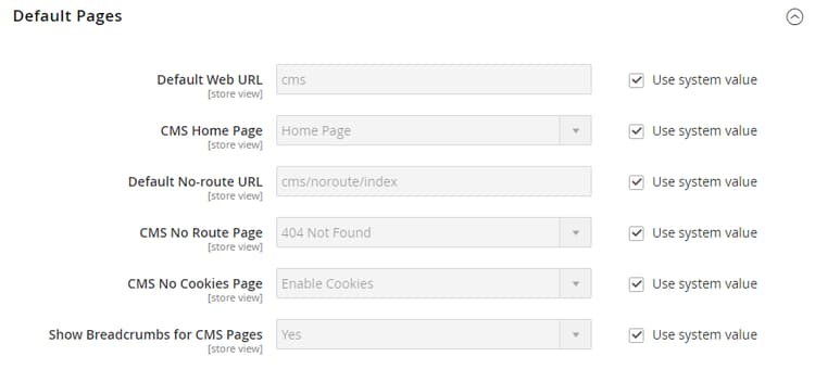 Mostrar rutas de exploración para páginas de CMS