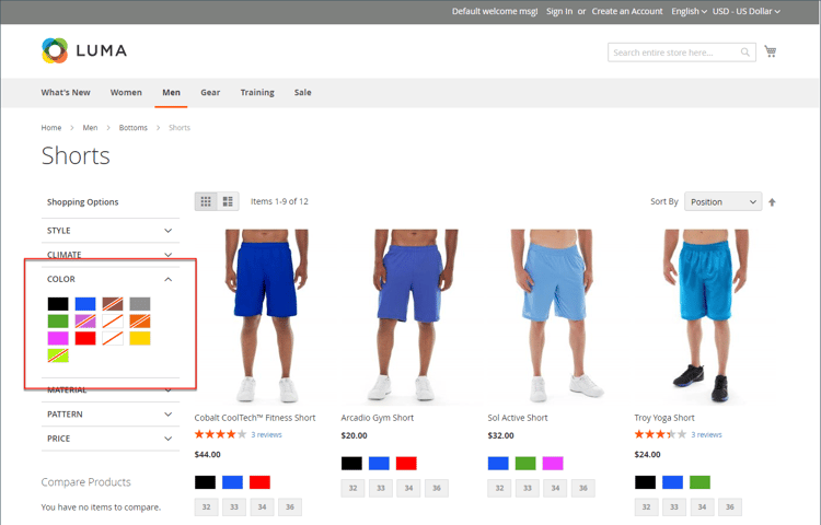 Valor de muestra filtrable sin resultados