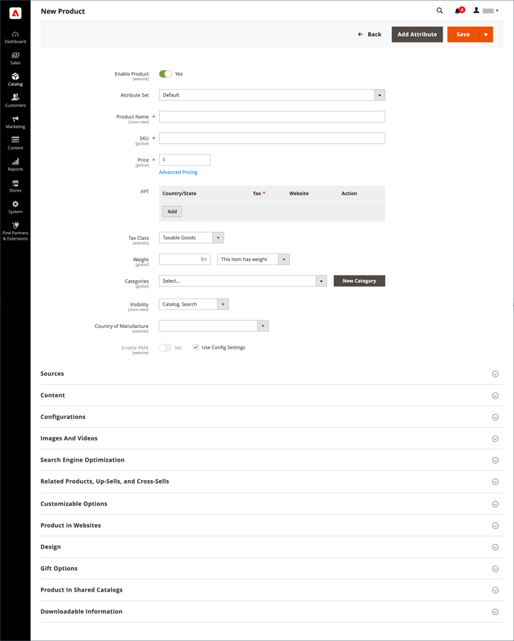 Espacio de trabajo del producto