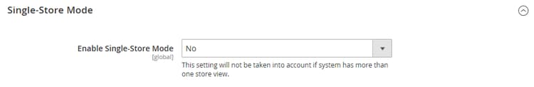 General > Modo de tienda única