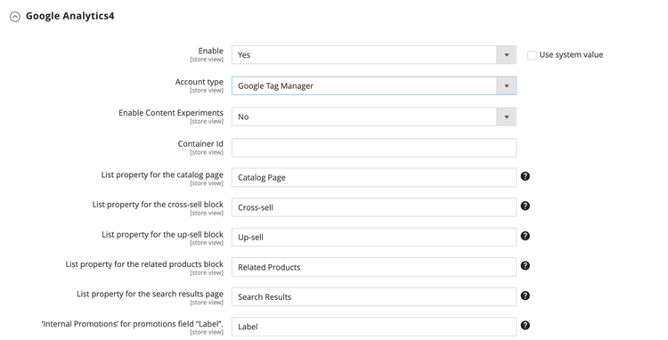 Google Analytics 4 - Tipo de cuenta de Google Tag Manager