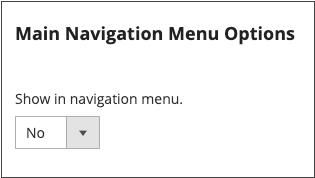 Opciones del menú de navegación principal
