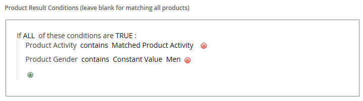 Regla de productos relacionados - productos que se mostrarán