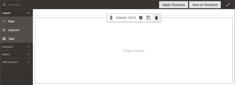 Cuadro de herramientas de columna