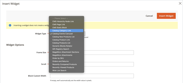 Ejemplo de inserción de widget en la diapositiva