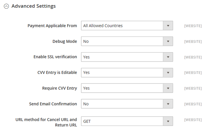 Configuración avanzada - Vínculo de flujo de pago de PayPal