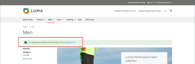 Comparar notificación de productos