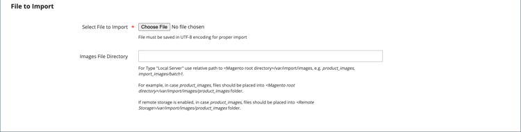 Directorio de archivos de imágenes de importación de datos