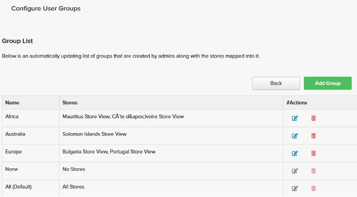 Configurar grupos de usuarios