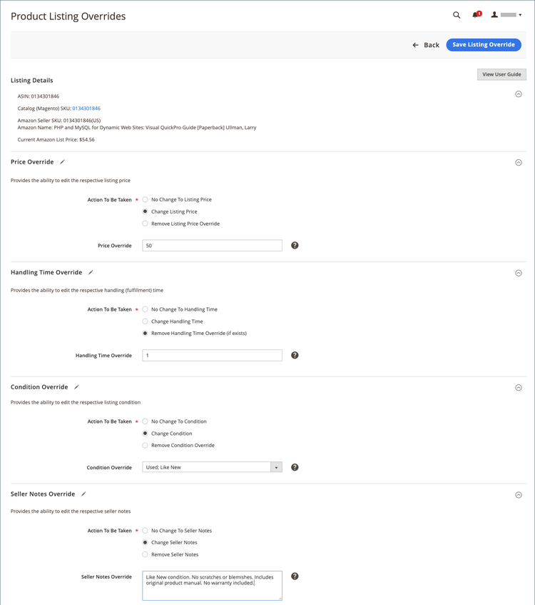 Edición o eliminación de una invalidación