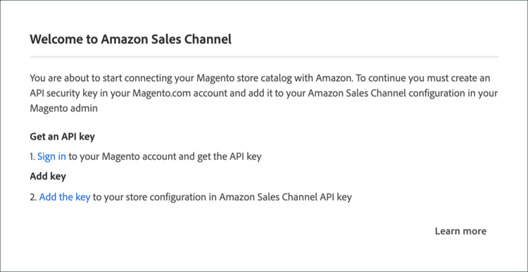 Obtener y agregar el indicador de clave de API de Amazon