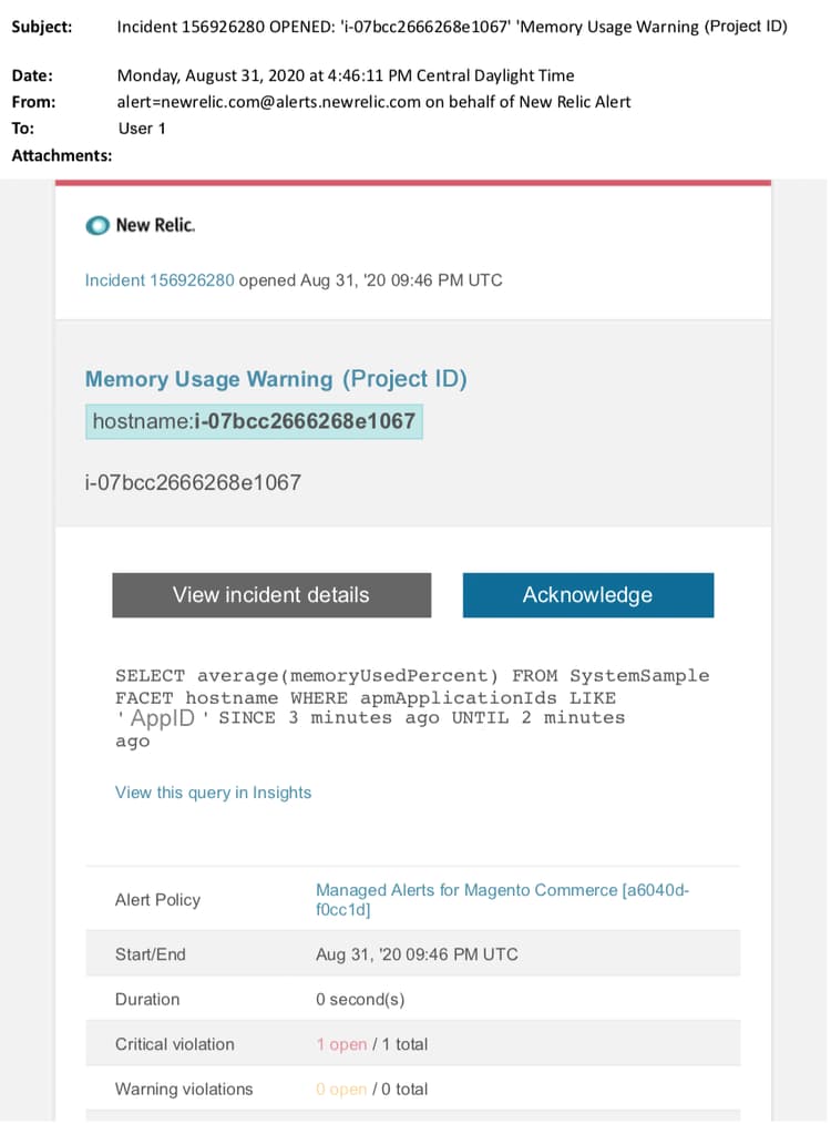 advertencia de memoria