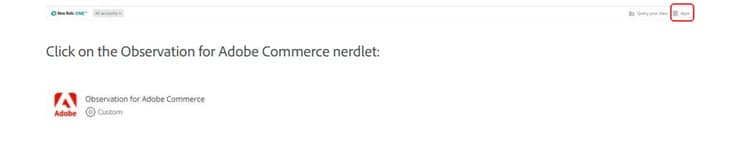 página de inicio de New Relic