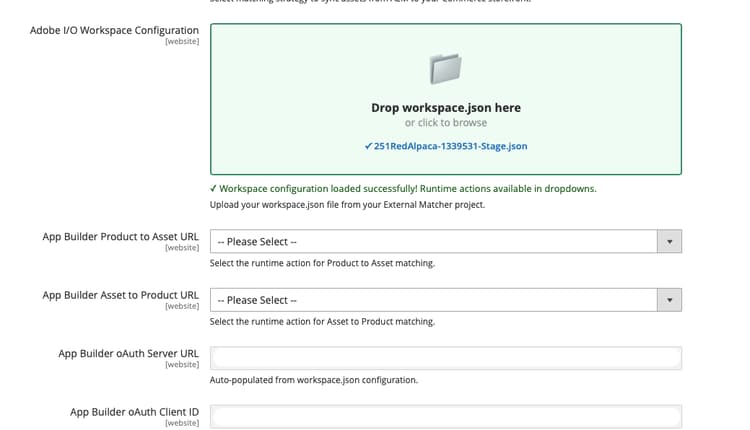 Configuración de Workspace
