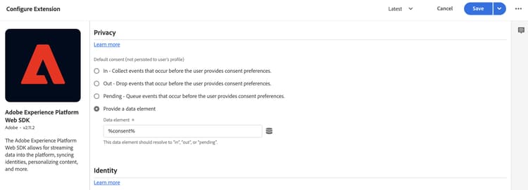 Actualizar SDK con consentimiento