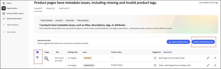 Seleccionar oportunidad