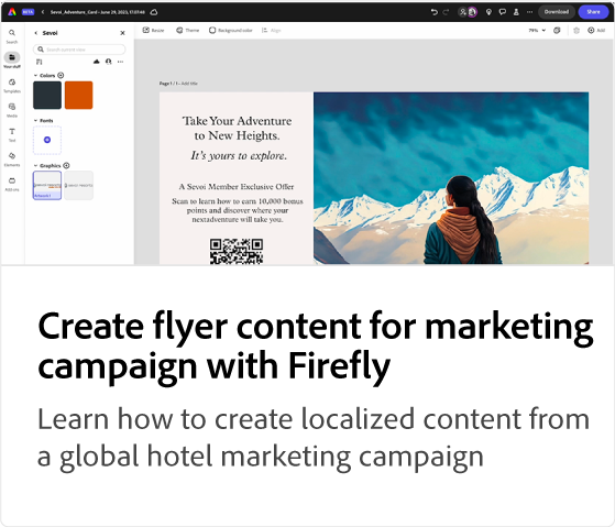 Crea contenido de folletos para una campaña de marketing con Firefly