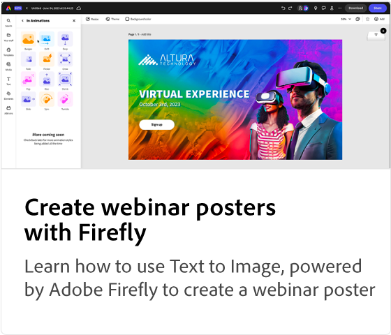 Crea carteles de seminarios web con Firefly