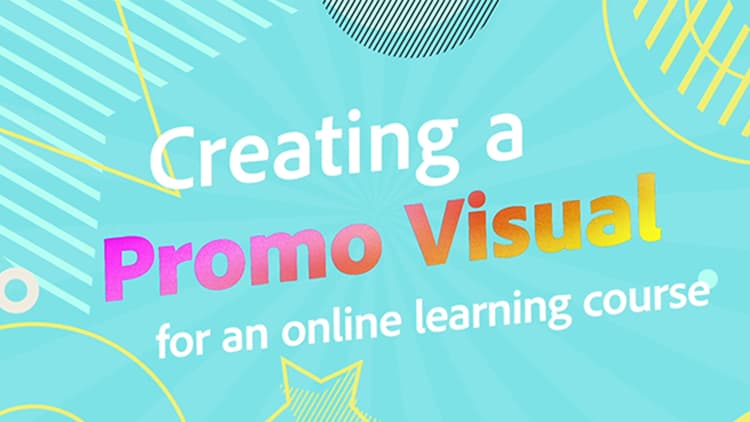 Creación de un elemento visual promocional para un curso de aprendizaje en línea