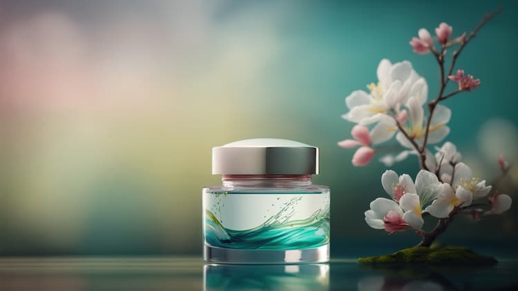 Frasco de maquillaje diferente fondo