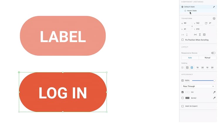 Crear componentes con estados con cursor encima