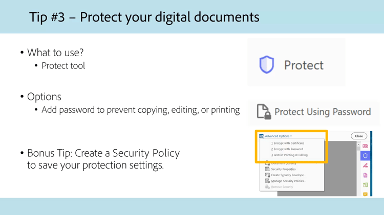 Sugerencia: Documentos digitales de 3Protect