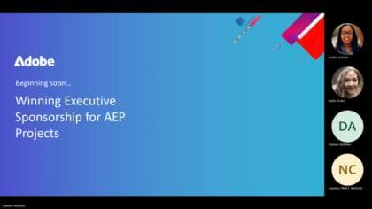Ganador del patrocinio ejecutivo para proyectos de Adobe Experience Platform