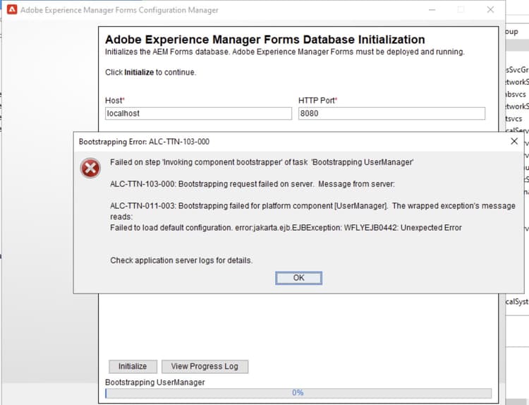 Adobe Experience Manager Forms: la inicialización de la base de datos ...
