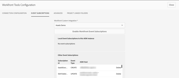 Suscripción al evento