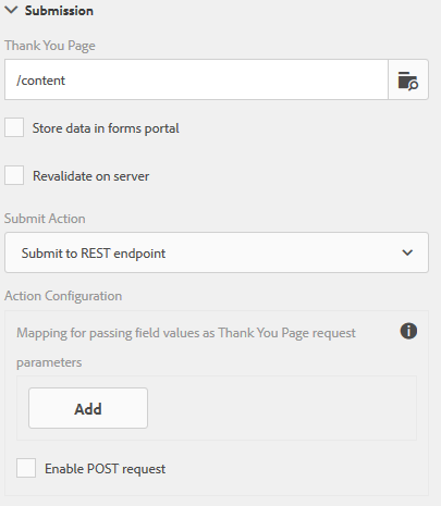 Configuración de la página de redireccionamiento