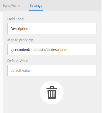 Configuración de un componente en el perfil de metadatos