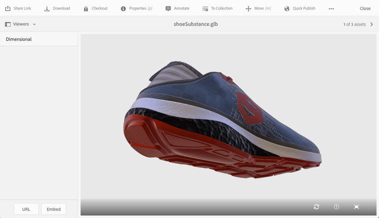 Zapato en 3d