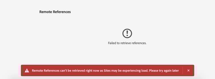 error al recuperar las referencias remotas de recursos