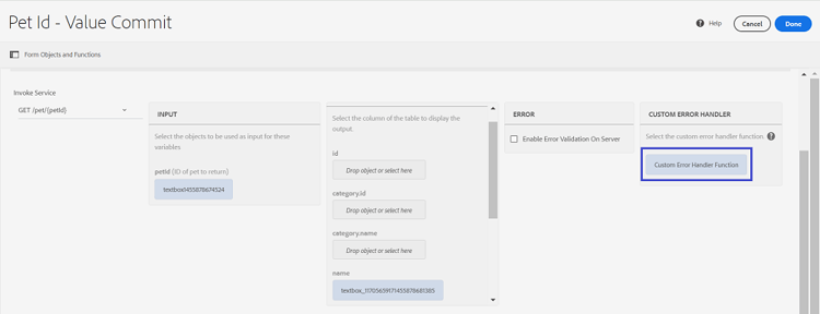 añadir un controlador de errores personalizado en un formulario para controlar las respuestas de error