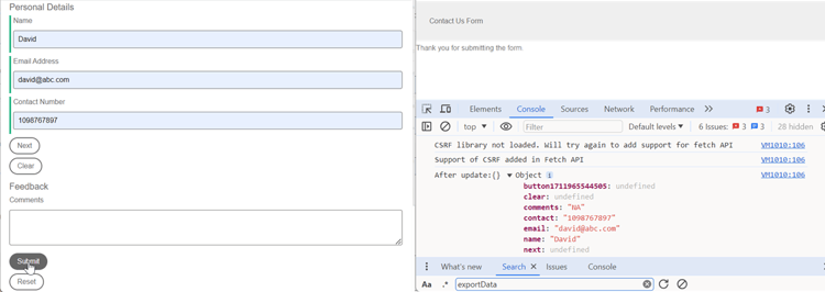 Enviar datos en la ventana de la consola