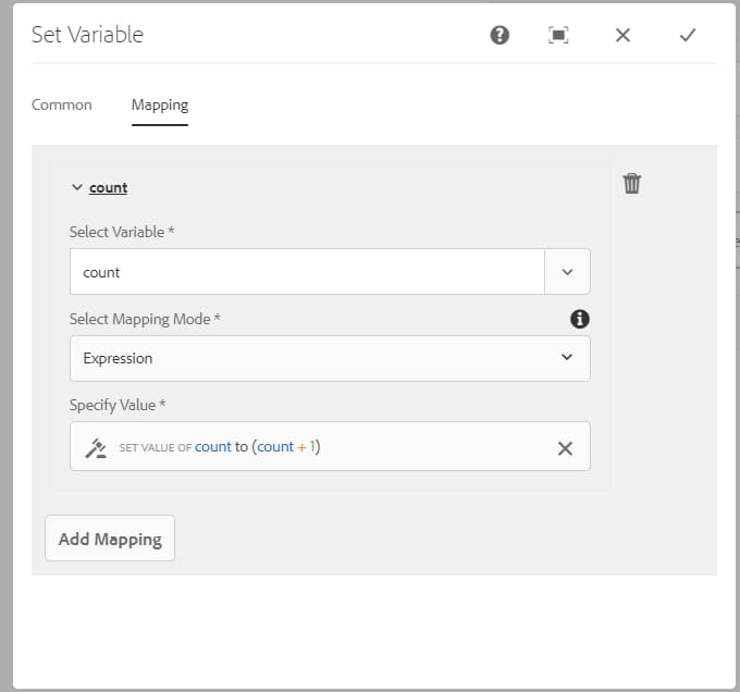 Simulación de un bucle for