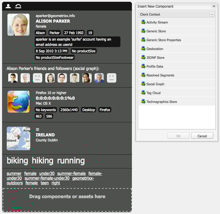 Agregar una propiedad a la ventana Client Context