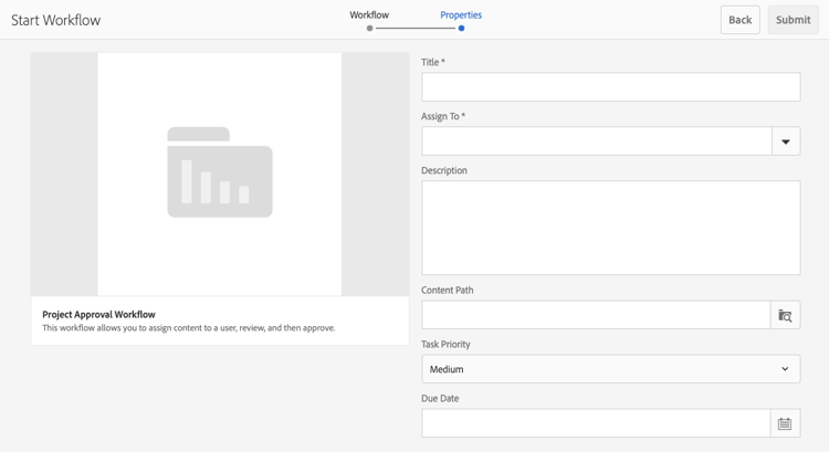 Flujo de trabajo de aprobación del proyecto