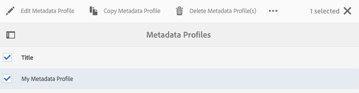 Copiar un perfil de metadatos