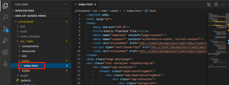 Archivo de HTML estático