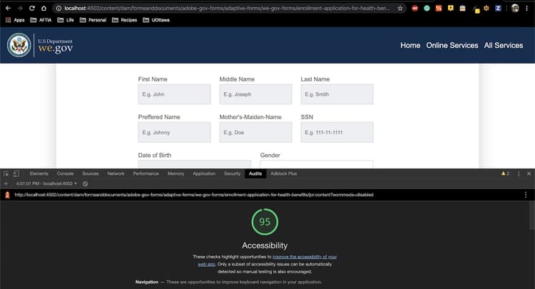 Comprobación de accesibilidad