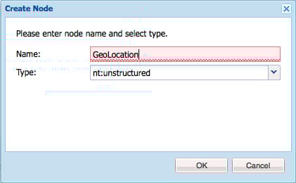 Crear nodo: GeoLocation