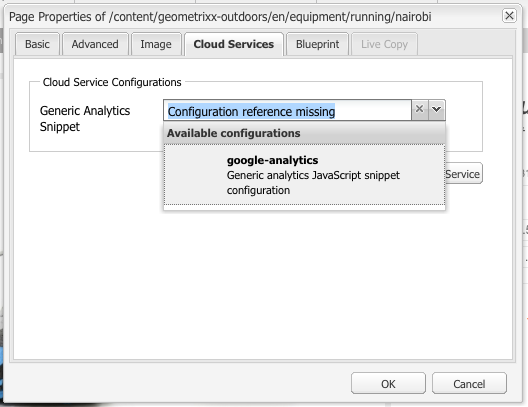 Agregando configuración de servicio en la nube