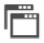 Icono de paquete de publicación de contenido indicado por dos símbolos de paquete cuadrados superpuestos.