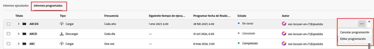 reanudar programación
